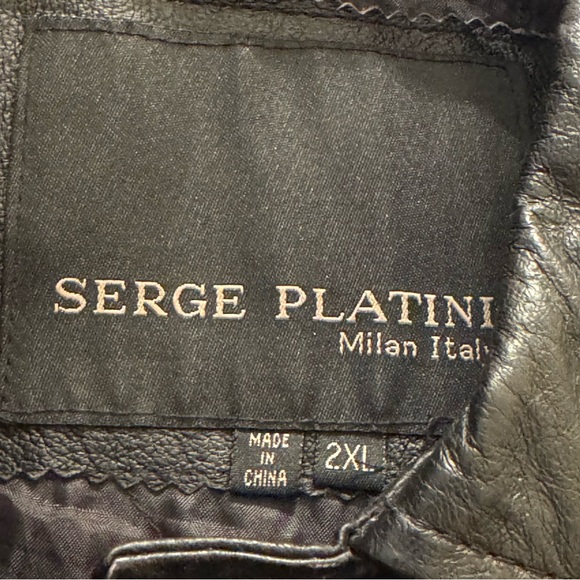 Vintage Serge Platini Milan Italy Women 2XL Black Genuine Leather Classic Jacket - Picture 5 of 6